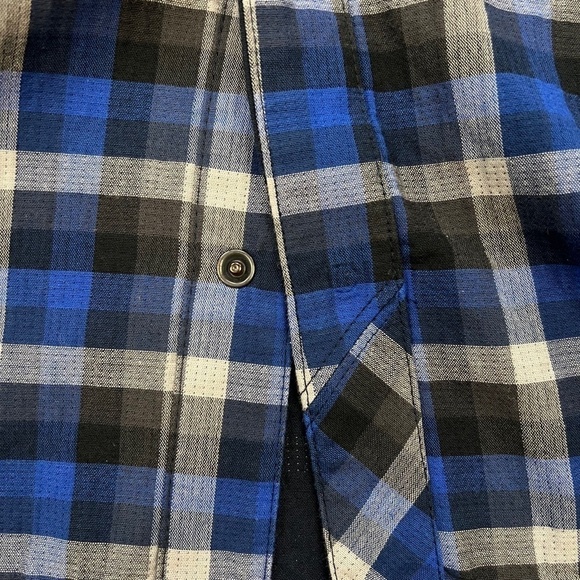 Mountain Hardwear Men's Reversible Snap Button Shirt Plaid/Solid Navy XXL - Picture 11 of 11